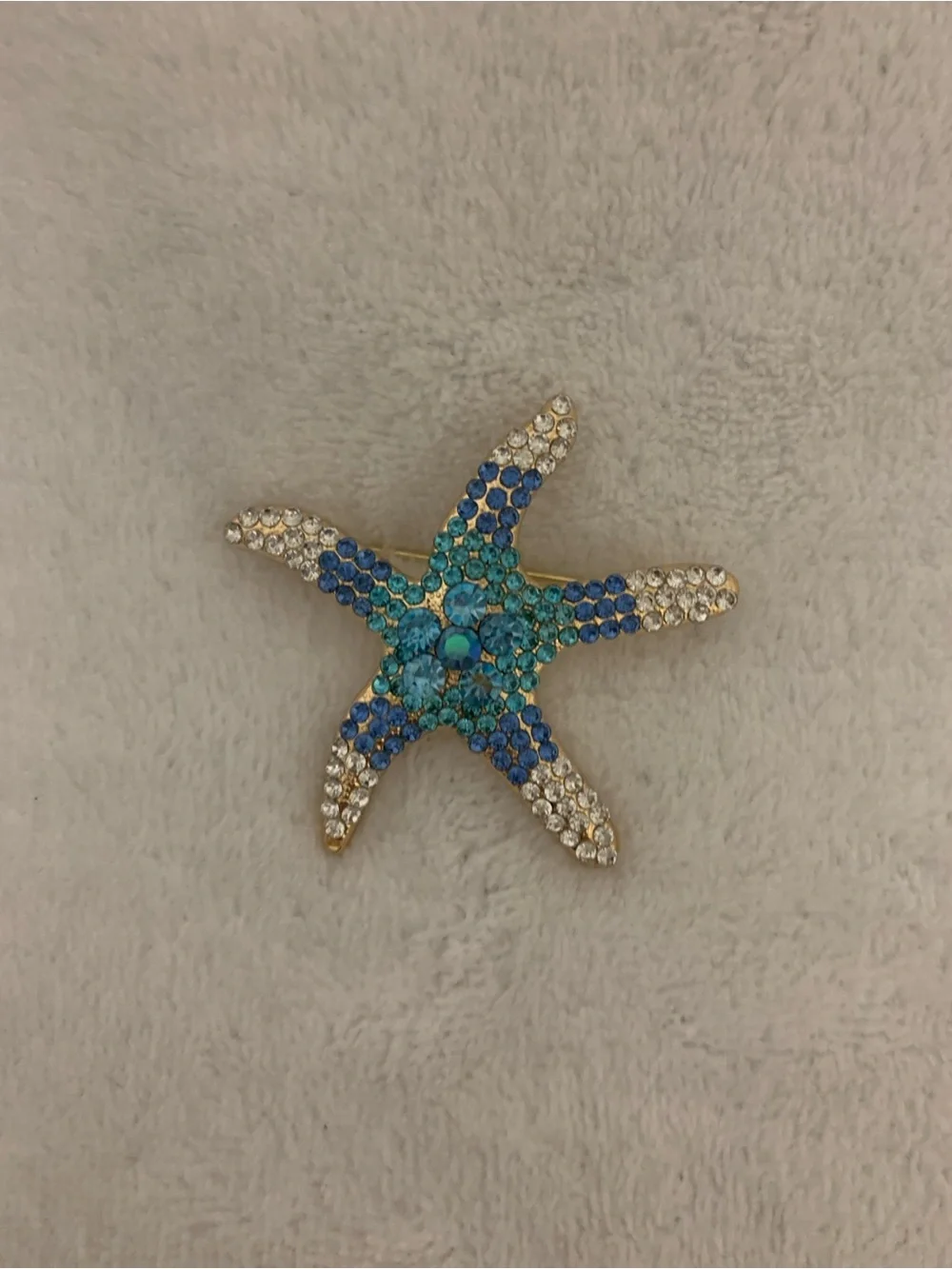 Starfish Brooch, Blue & Teal